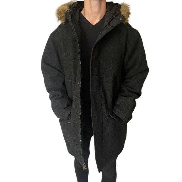 Timberland Jackets & Coats Vintage Timberland Black Wool Heavy Coat